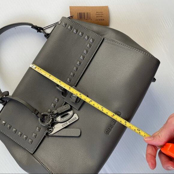 🆕 Steve Madden Baviana Satchel in charcoal arm bag NWT - Picture 11 of 16